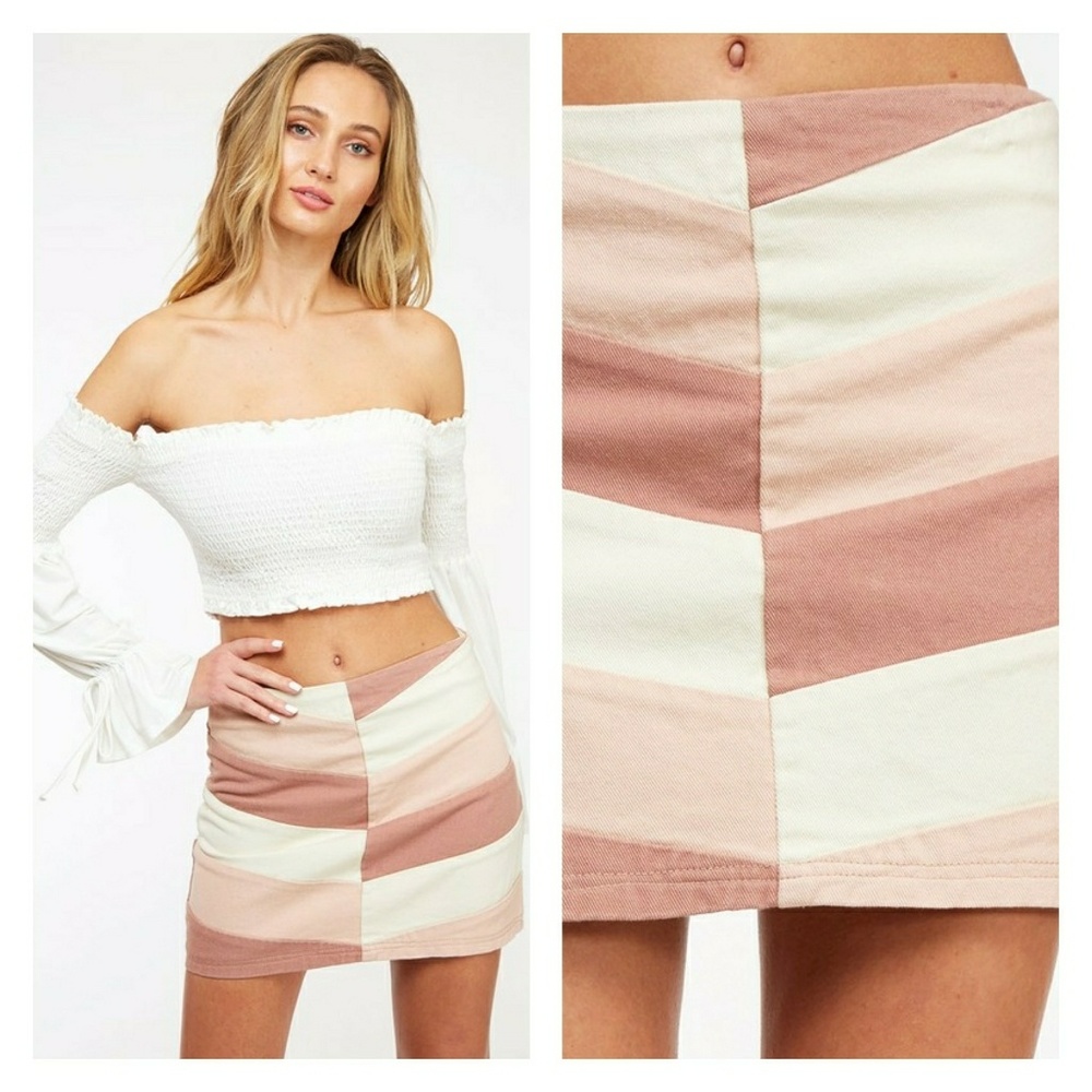 Color block mini skirt - Picture 3 of 3